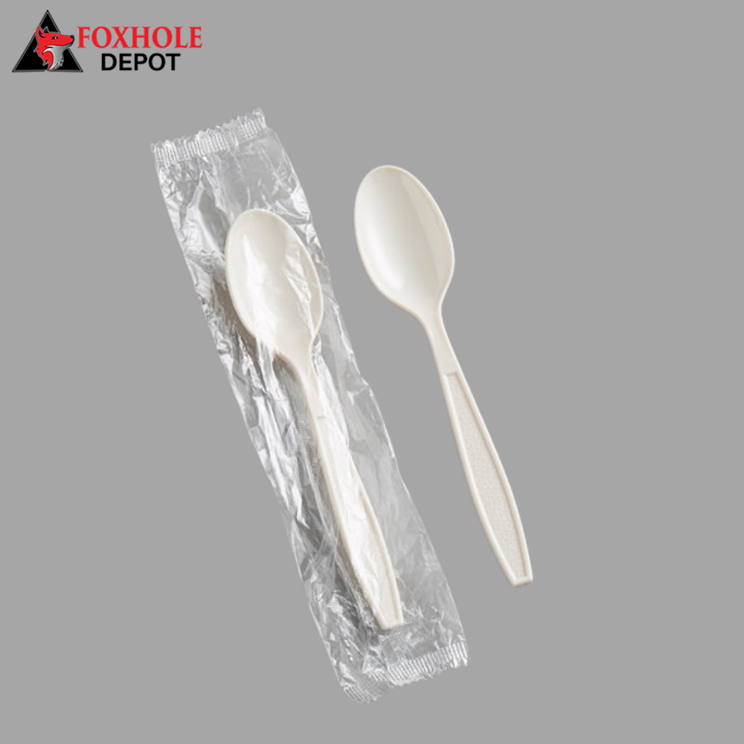 Heavy Weight Individually Wrapped Plastic Teaspoon - 1000/Case - Beige