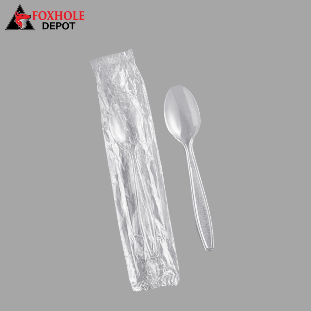 Heavy Weight Individually Wrapped Plastic Teaspoon - 1000/Case - Clear
