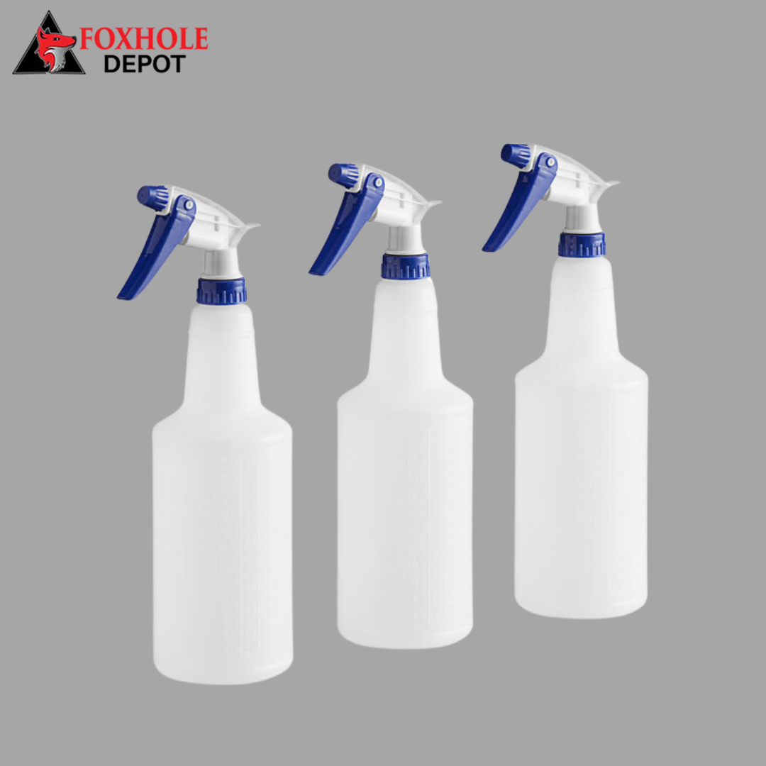 32 oz.Plastic Bottle / Sprayer - 3/Pack - Blue