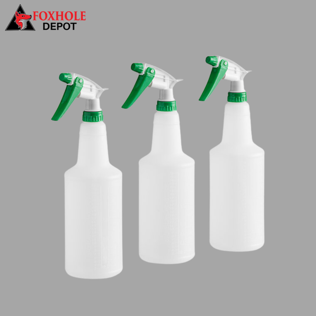 32 oz.Plastic Bottle / Sprayer - 3/Pack - Green