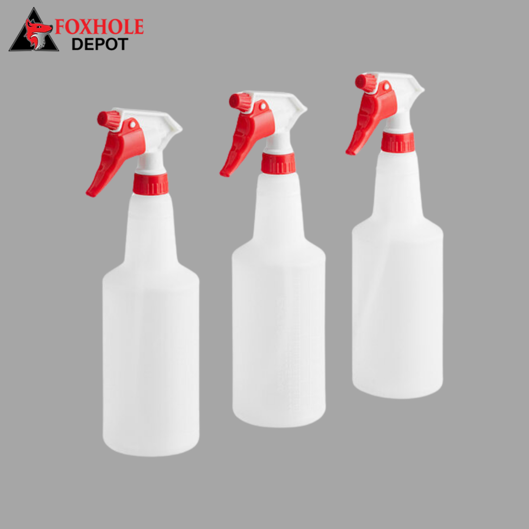 32 oz.Plastic Bottle / Sprayer - 3/Pack - Red