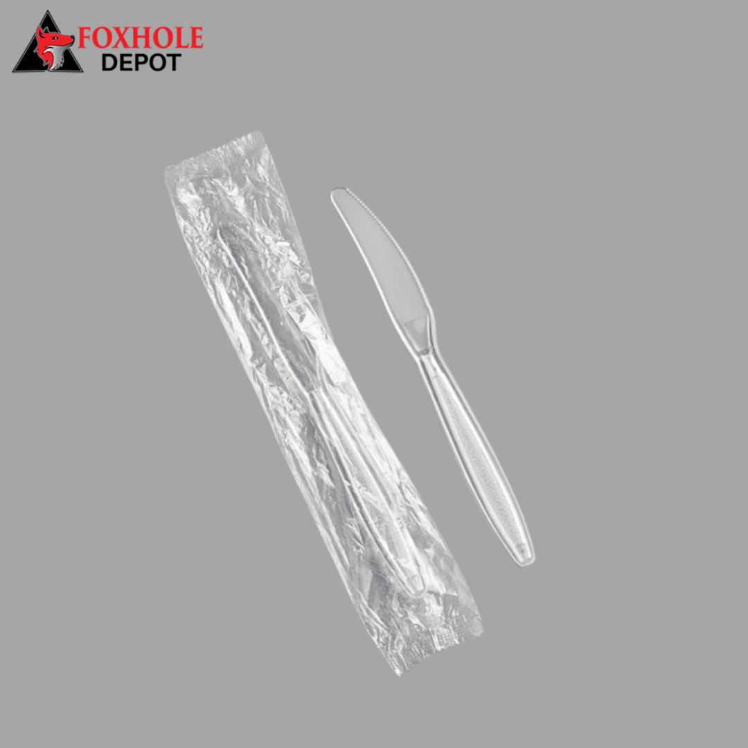 Individually Wrapped Heavy Weight Plastic Knife - 1000/Case - clear