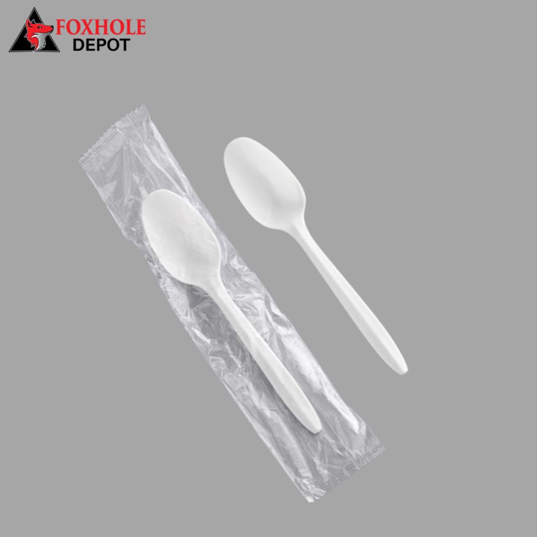 Individually Wrapped Medium Weight Plastic Teaspoon – 1000/Case - White