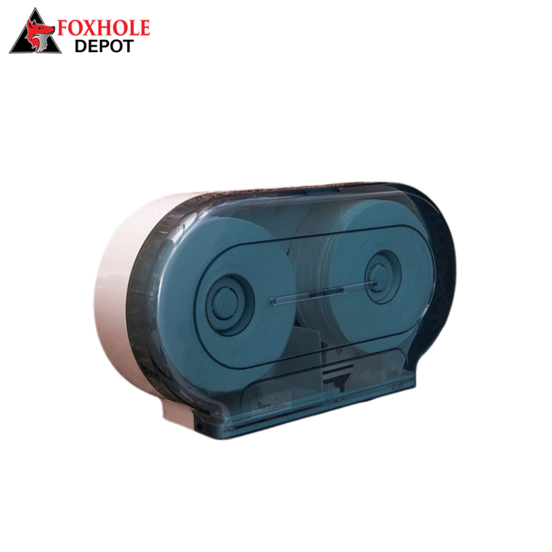 9" Double Roll Jumbo Toilet Tissue Dispenser - 4/Case - White/Blue