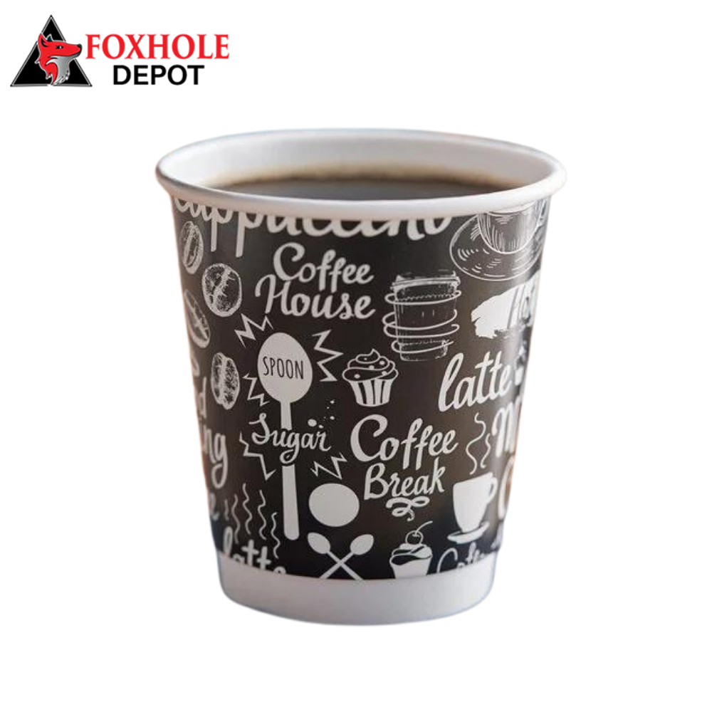 Choice 12 oz. Coffee Break Print Smooth Double Wall Paper Hot Cup - 500/Case