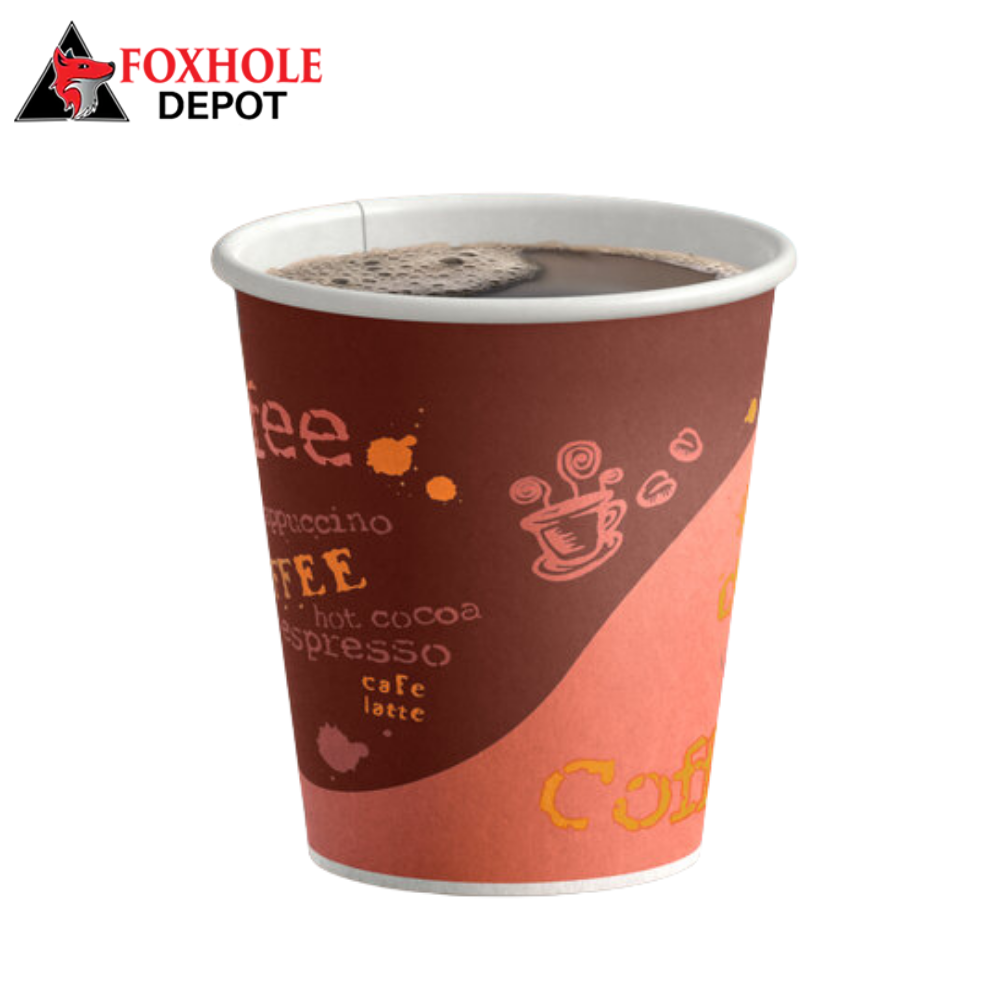 Choice 4 oz. Coffee Print Poly Paper Hot Cup - 1000/Case