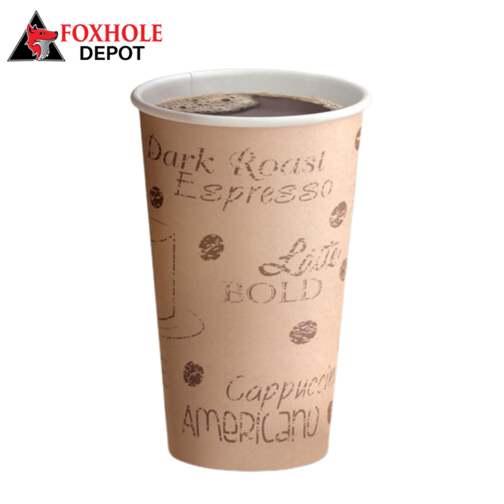 Choice 16 oz. Café Print Poly Paper Hot Cup - 1000/Case