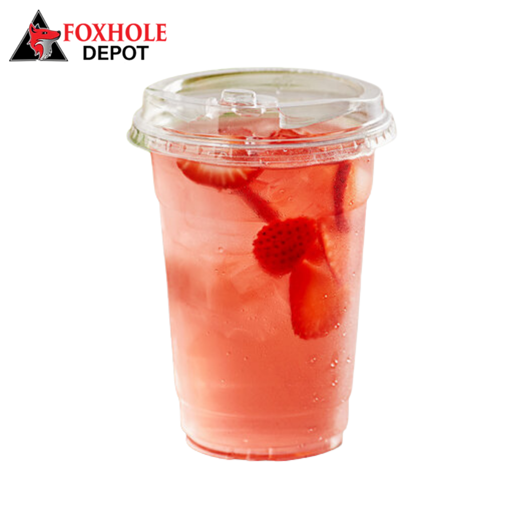 Choice 16 oz. Clear PET Plastic Cold Cup With Strawless Sip Lid - 50/Pack