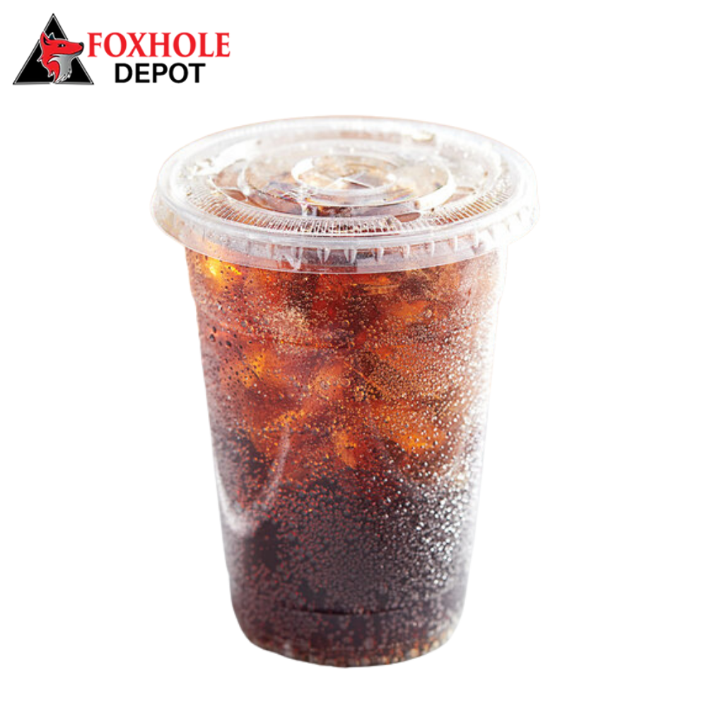 Choice 20 oz. Clear PET Plastic Cup with Flat Lid - 50/Pack