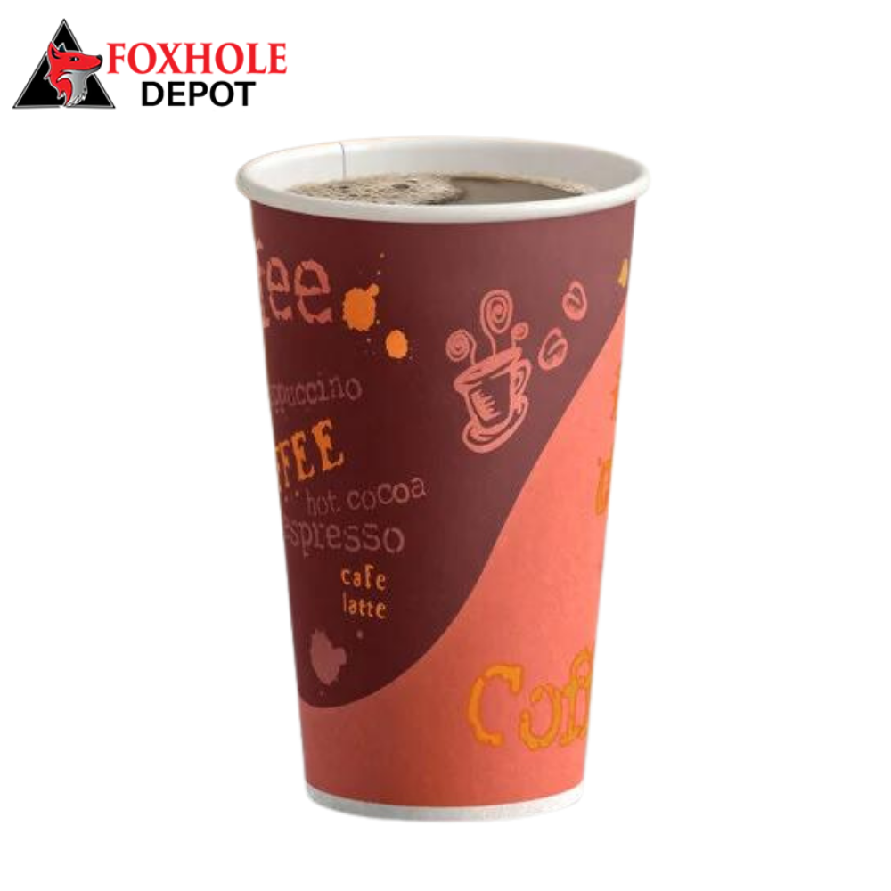 Choice 16 oz. Coffee Print Poly Paper Hot Cup - 1000/Case