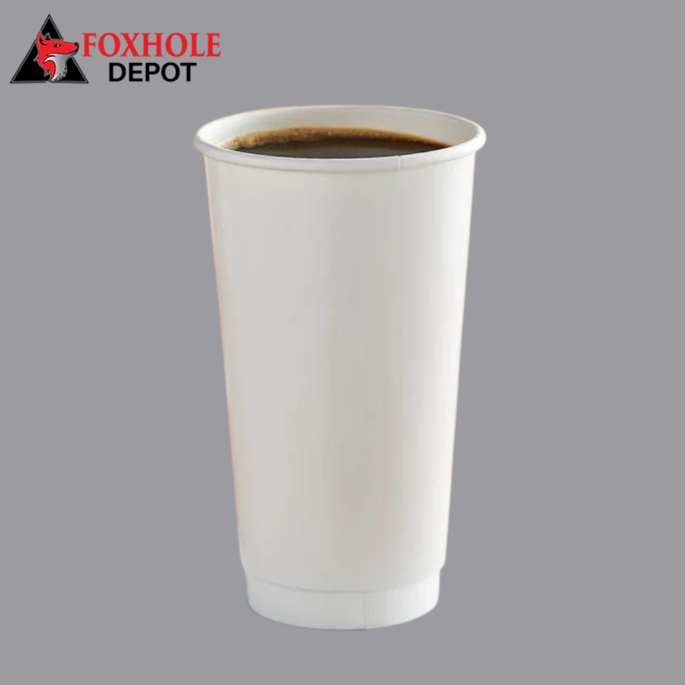 Choice 20 oz. White Smooth Double Wall Paper Hot Cup - 500/Case