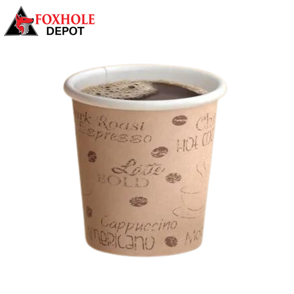 Choice 4 oz. Café Print Poly Paper Hot Cup - 1000/Case