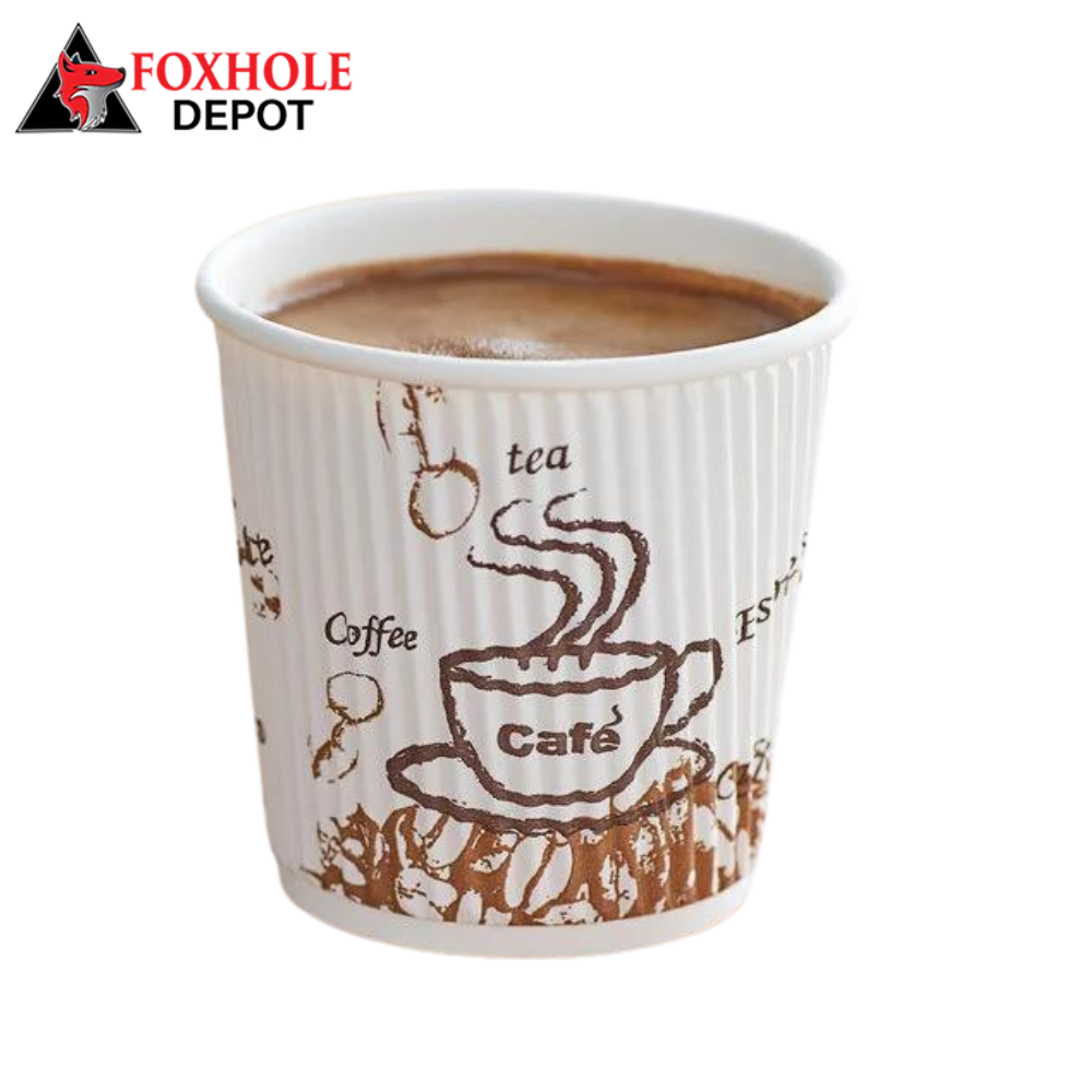 Choice 4 oz. Double Wall Bean Print Paper Hot Cup - 500/Case