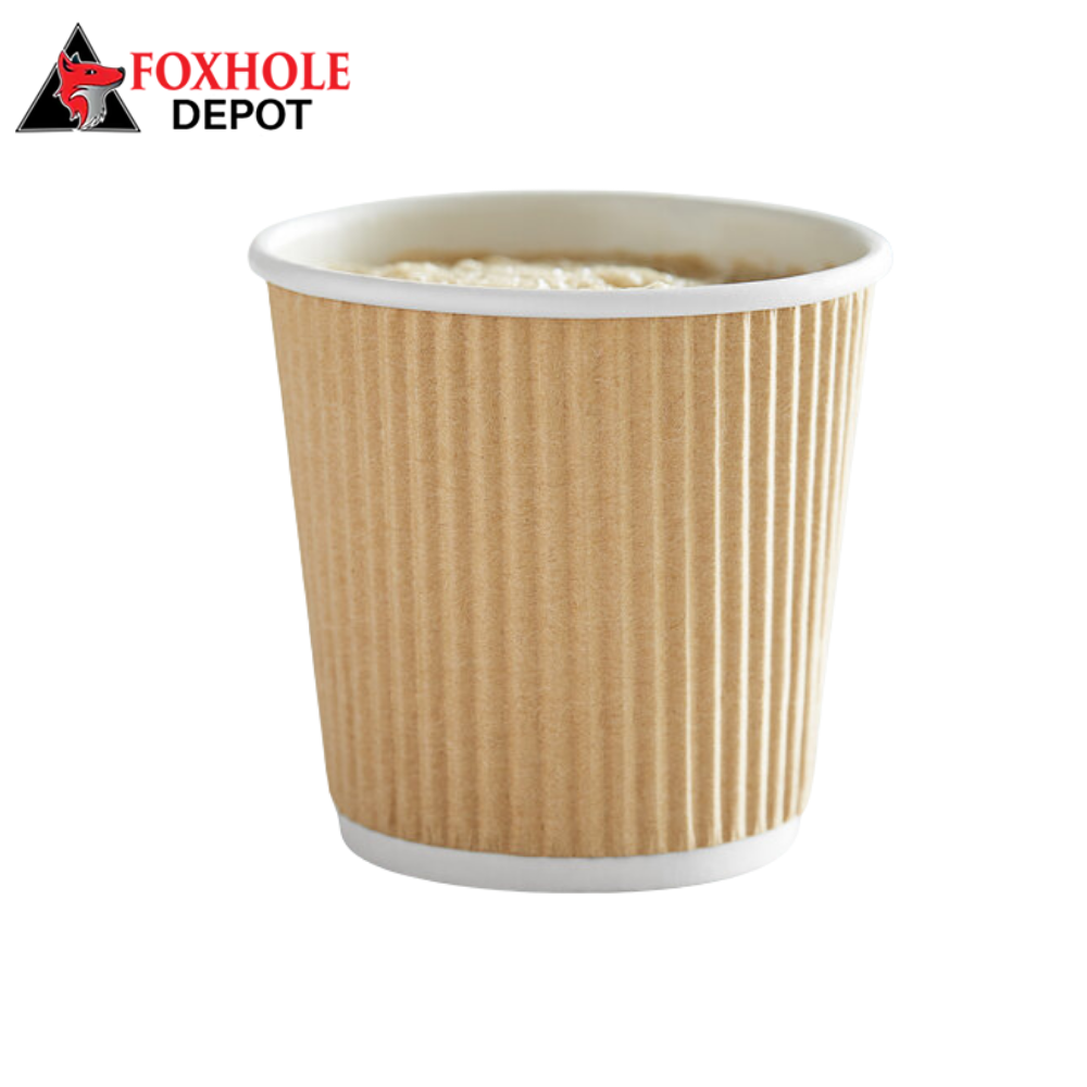 Choice 4 oz. Double Wall Ripple Kraft Paper Hot Cup - 500/Case