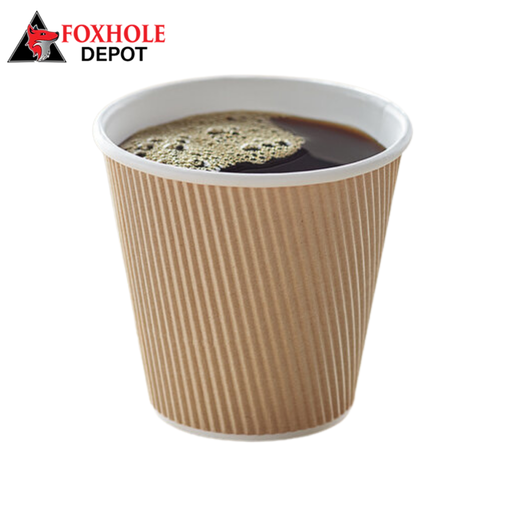Choice 8 oz. Squat Double Wall Ripple Kraft Paper Hot Cup - 500/Case
