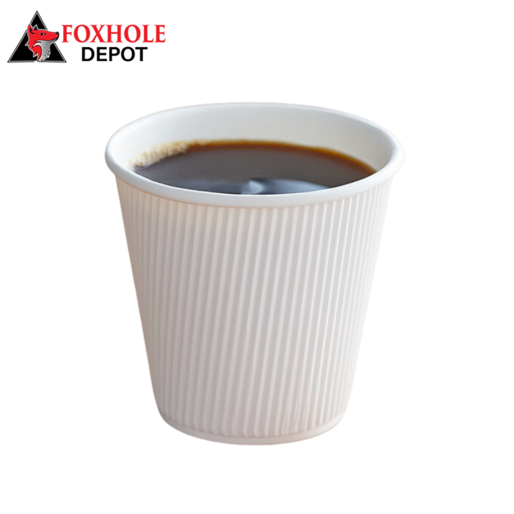Choice 8 oz. Squat Double Wall Ripple White Paper Hot Cup - 500/Case