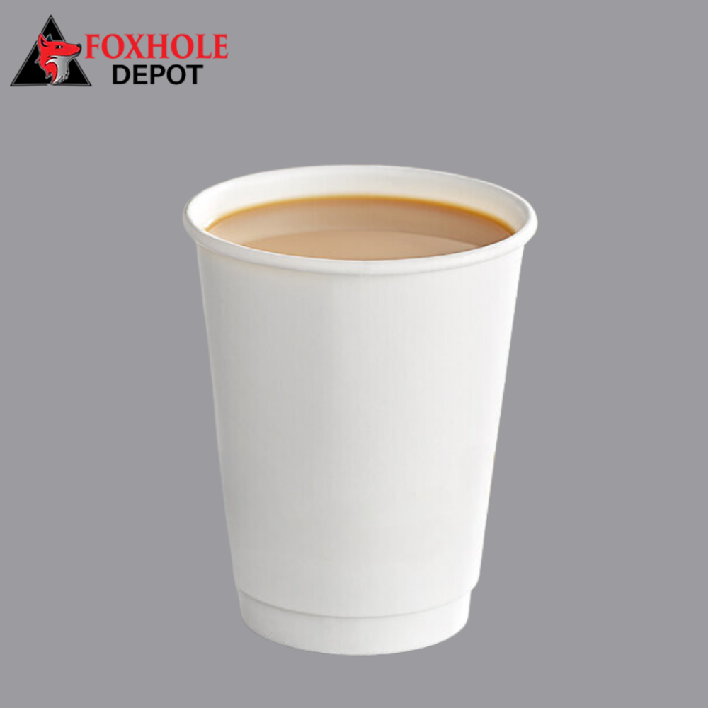 EcoChoice 12 oz. Smooth Double Wall White Compostable Paper Hot Cup - 500/Case