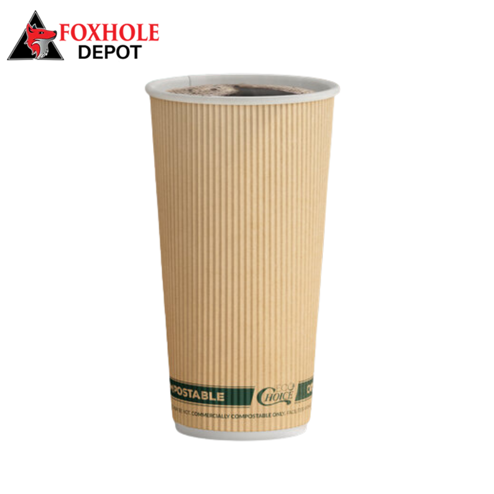 EcoChoice 20 oz. Double Wall Kraft Compostable Paper Hot Cup - 500/Case