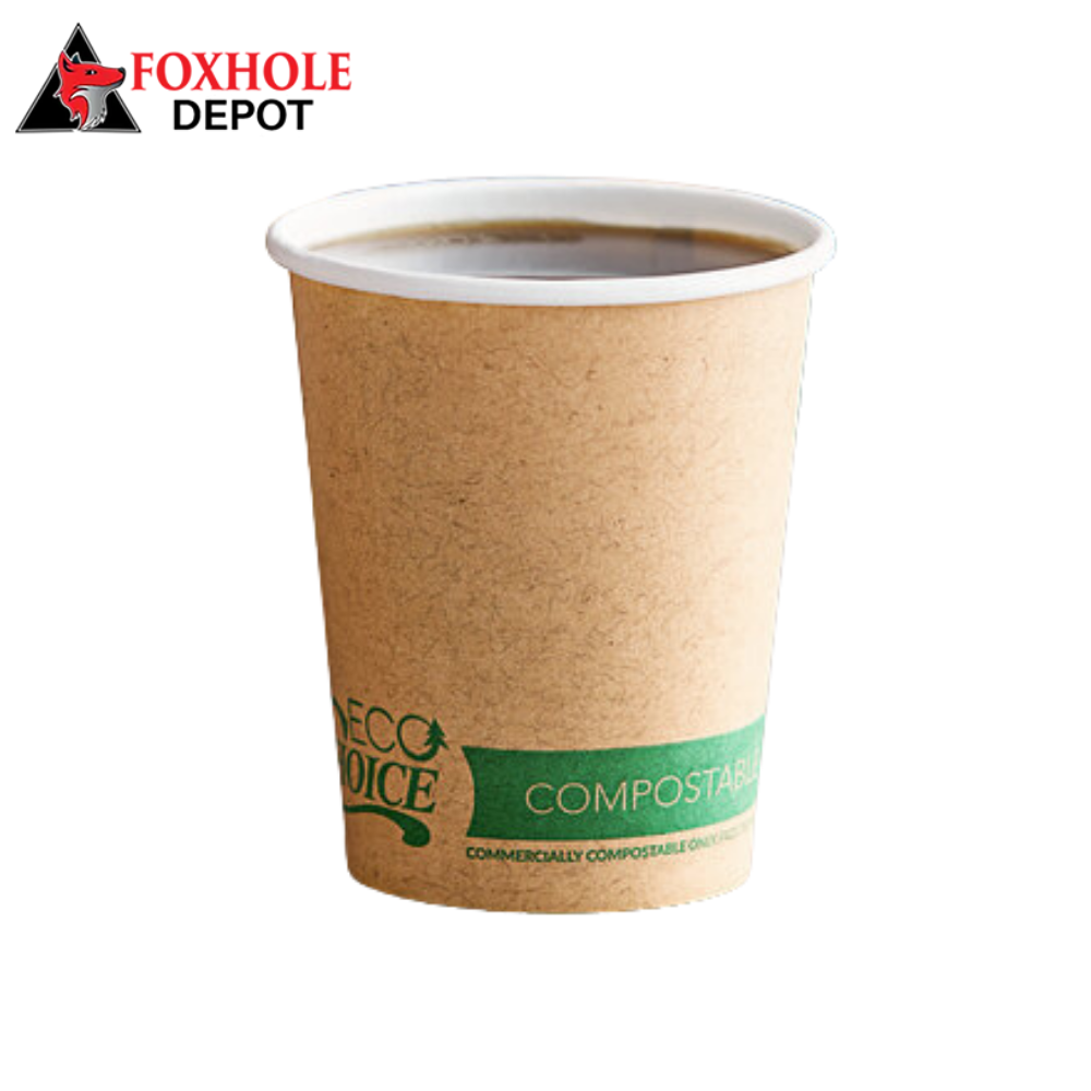 EcoChoice 8 oz. Tall Kraft Compostable Paper Hot Cup - 1000/Case