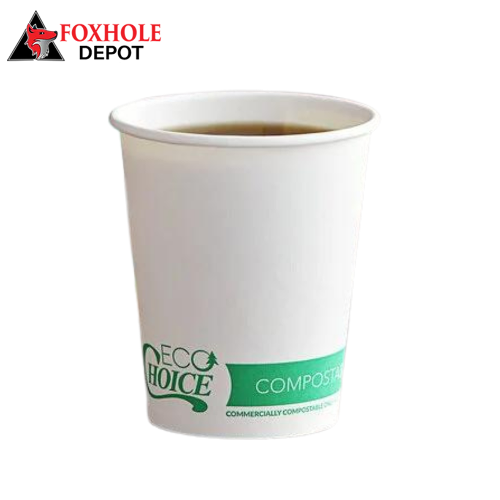 EcoChoice 8 oz. Tall White Compostable Paper Hot Cup - 1000/Case